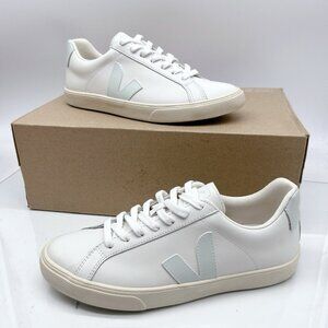 Veja Esplar Logo Womens Lace Up Sneaker White Menthol Blue Leather EU 38 US 7